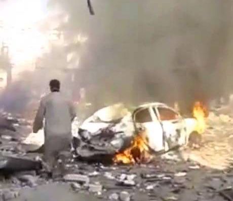 إرتقاء 5 مدنيين وإصابة آخرين إثر انفجار سيارة على طريق العامودية دركوش بريف إدلب الغربي