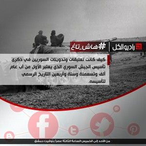 #هاش_تاغ : كيف كانت تعليقات وتدوينات السوريين في ذكرى تأسيس الجيش السوري