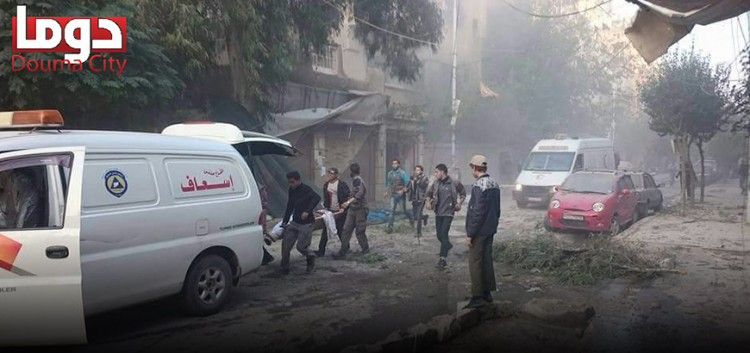 استشهاد 39 مدنياً في قصفٍ لقوات النظام والطيران الروسي على بلدات الغوطة الشرقية في ريف دمشق